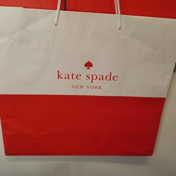 Kate Spade Set /3 Paper Shopping Bags Red White - Picture 3 of 5